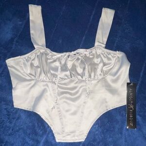 White Satin Halter Top